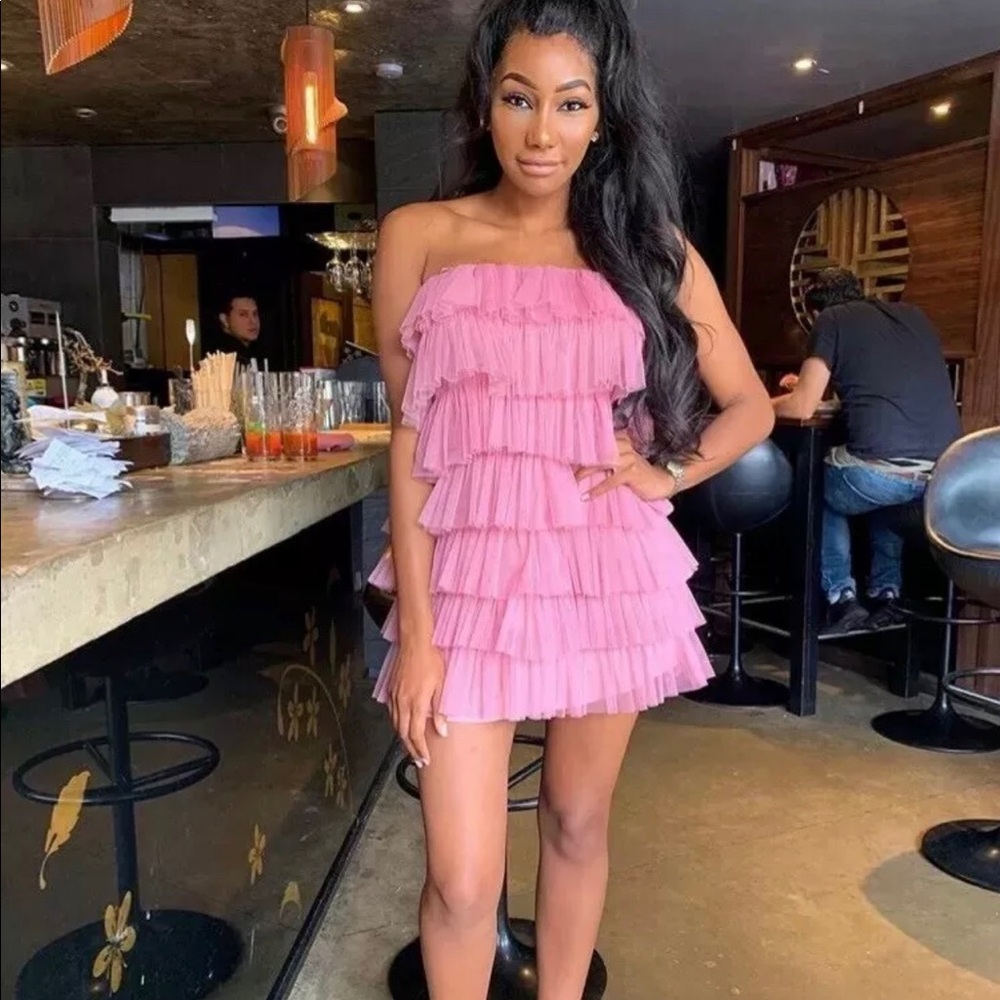 Zara ruffle tulle dress